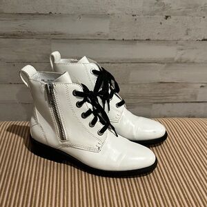 Abound White Ankle Boots with Black Laces